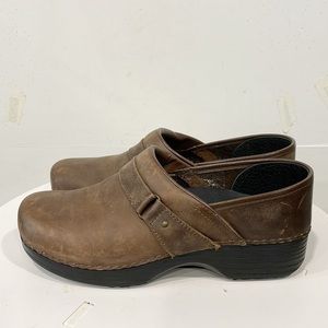 Abeo Bio System Women’s Clogs Brown Oiled Leather Eve Slip Resistant‎ Sz 9.5